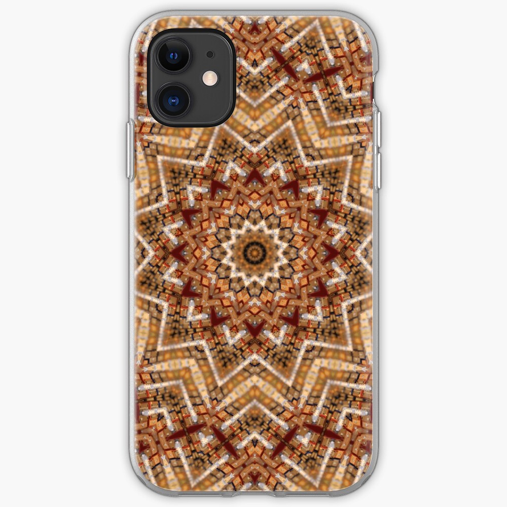 Hell- und dunkelbraunes Mandala iPhone-Hülle & Cover