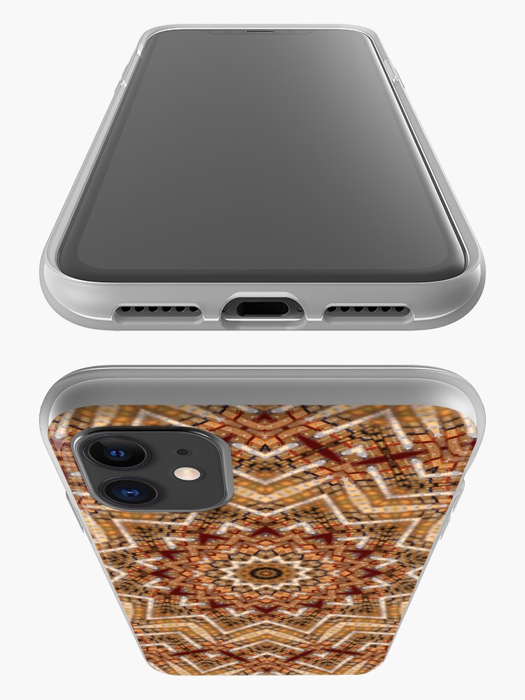 Alternative Ansicht von Hell- und dunkelbraunes Mandala iPhone-Hülle & Cover