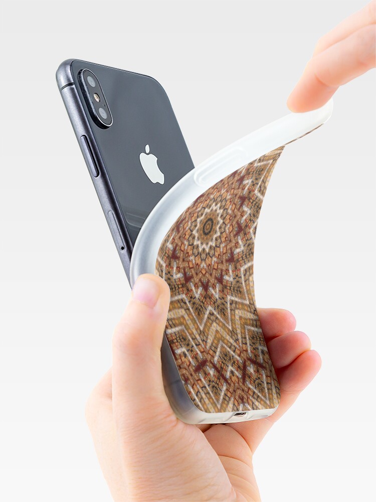 Alternative Ansicht von Hell- und dunkelbraunes Mandala iPhone-Hülle & Cover