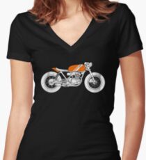 Café Racer – Reverse Women's Fitted V-Neck T-Shirt