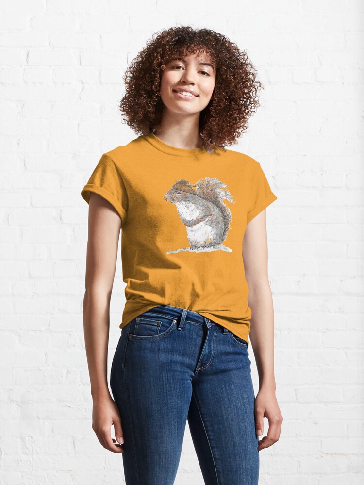 Alternate view of Squirrel with an Acorn Hat Classic T-Shirt