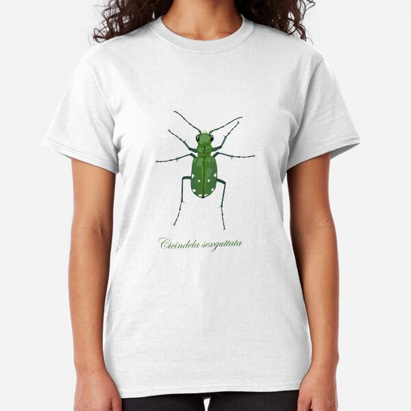 Six-spotted green tiger beetle, Cicindela sexguttata Classic T-Shirt