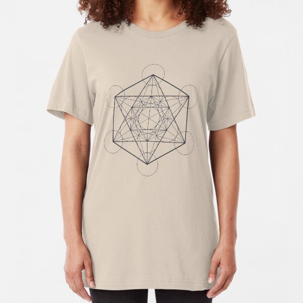 Metatron's Cube (light background) Slim Fit T-Shirt