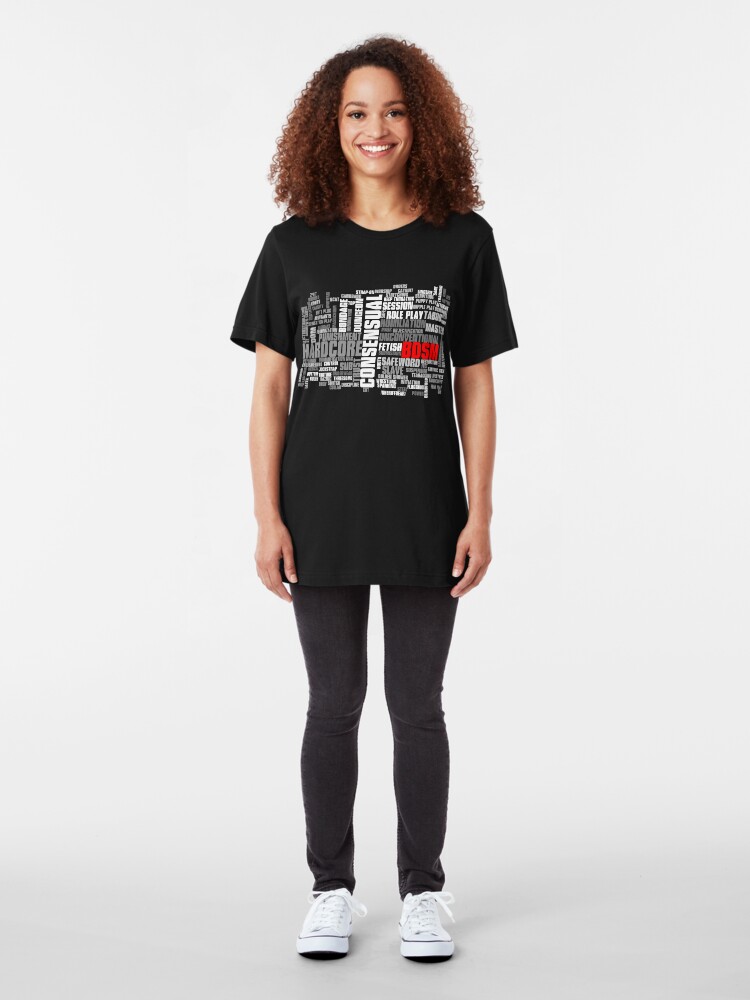 Alternative Ansicht von BDSM-Wörterwolke Slim Fit T-Shirt