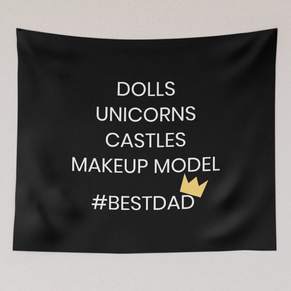 Item preview, Dolls Unicorns Castles Makeup Model BestDad Fathers Day Gif  white designed and sold by we1000.