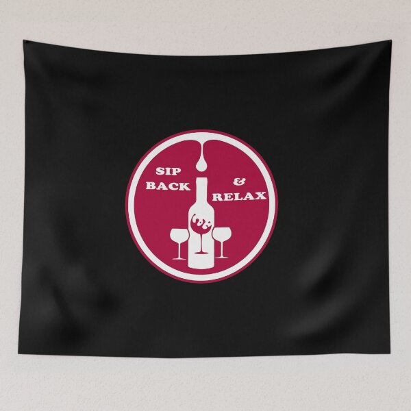 Item preview, Sip Back & Relax Wine and Glasses Design designed and sold by KoolMoDee.