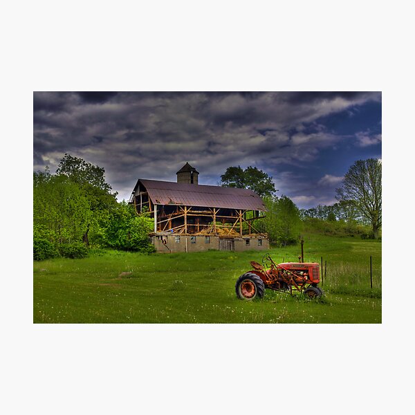 The Little Red Tractor Photographic Print