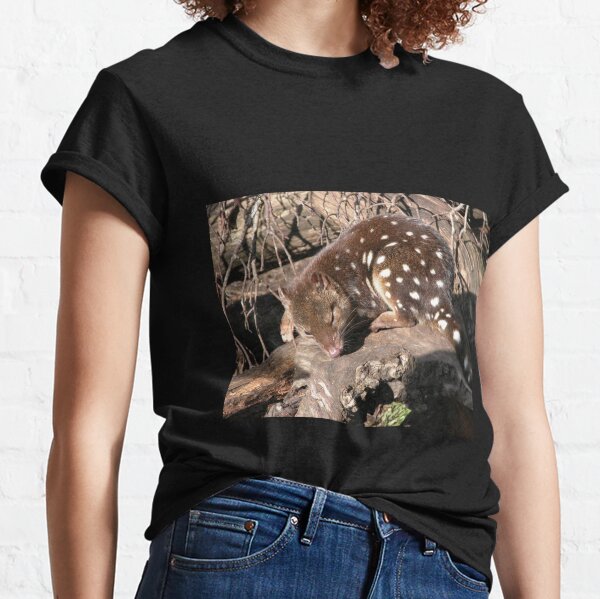 Spotted Quoll At Tasmanian Devil Sanctuary, Cradle Mountain, Tasmania, Australia. Classic T-Shirt