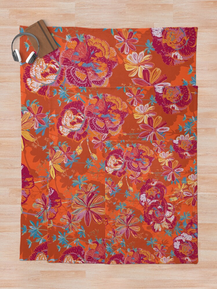 Alternate view of Carnation Carnival Throw Blanket