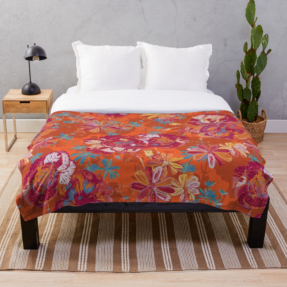 Carnation Carnival Throw Blanket