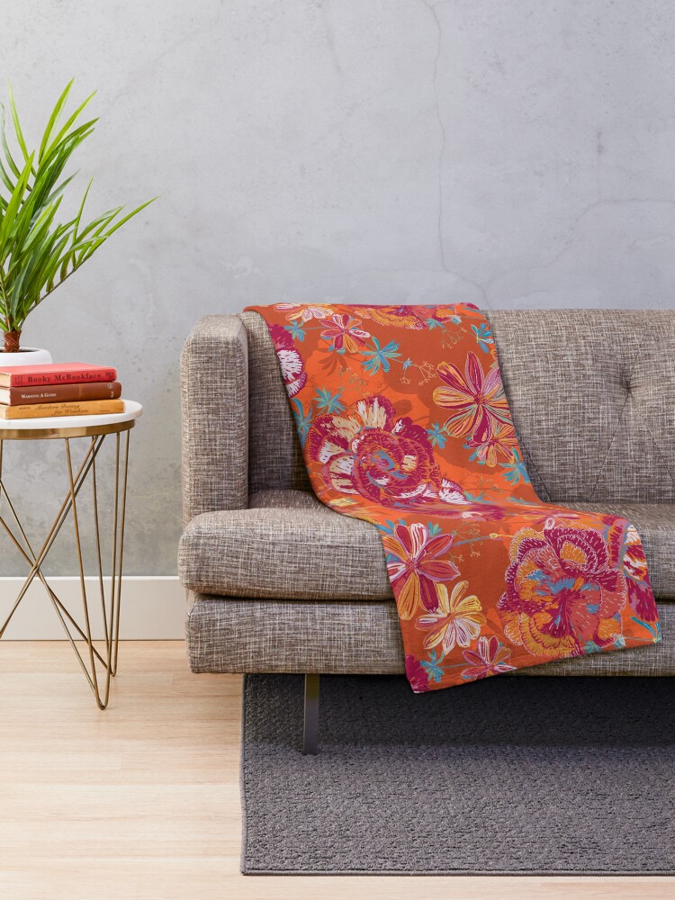 Alternate view of Carnation Carnival Throw Blanket