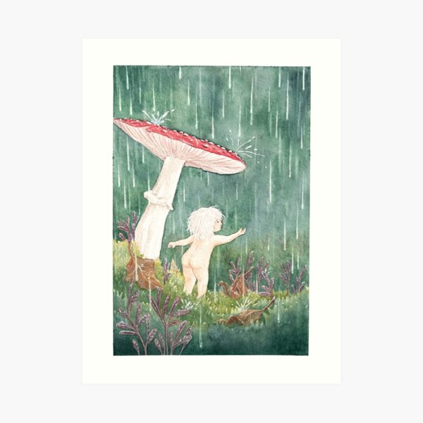 Fly Agaric in the rain Art Print