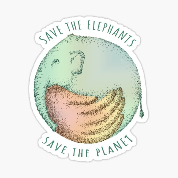 Item preview, Save the elephants designed and sold by Frank J. Art.