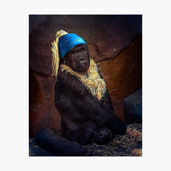 The Gorilla with the Pearl Earring Photographic Print
