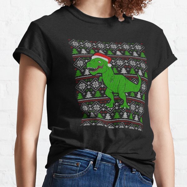 womens dinosaur christmas sweater