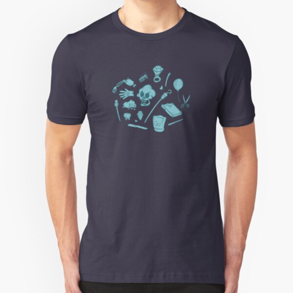 The Curse of Monkey Island Inventory (blue) Slim Fit T-Shirt