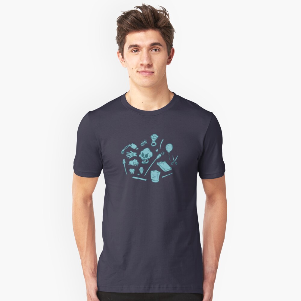 The Curse of Monkey Island Inventory (blue) Slim Fit T-Shirt