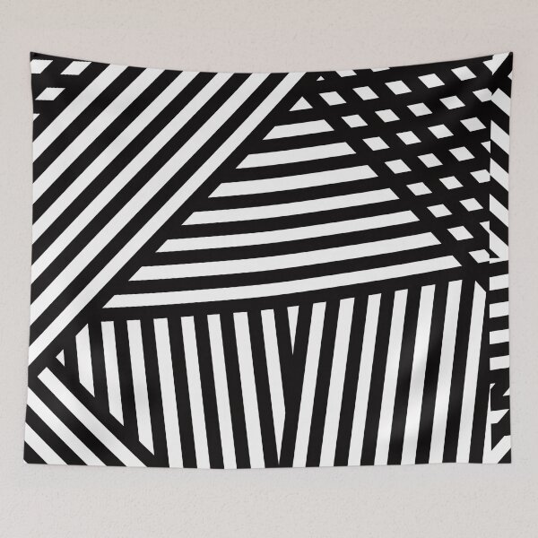 Item preview, Stripe B&W Cute Minimal Plaid black and white minimal designed and sold by BubblynBloom.