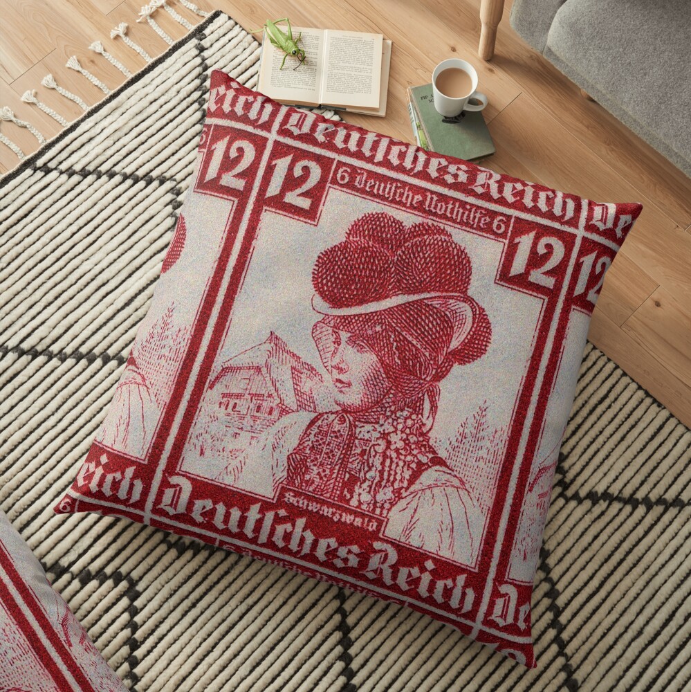 Schwarzwald Trachten...Black Forest Folk Costume Floor Pillow