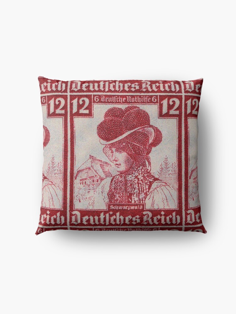 Alternate view of Schwarzwald Trachten...Black Forest Folk Costume Floor Pillow