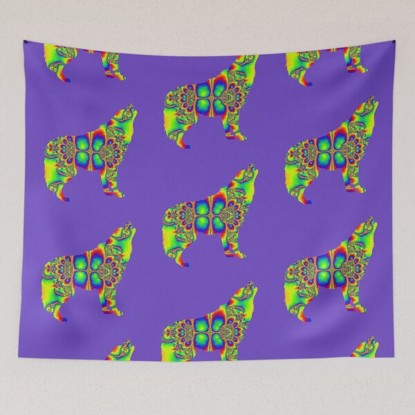 Item preview, Psychedelic Fractal Howling Wolf! designed and sold by ChaosEmporium.