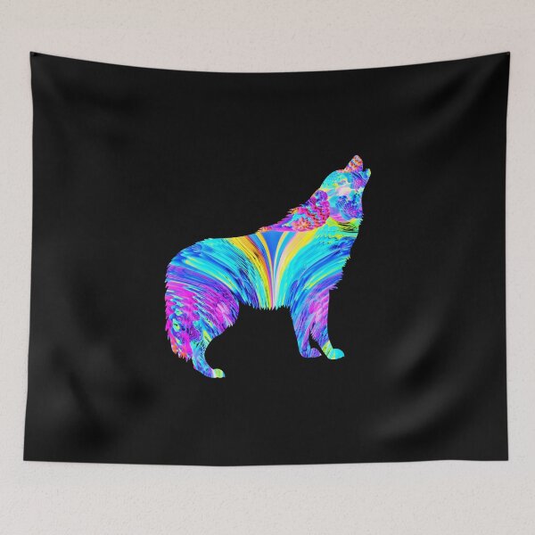 Item preview, Vibrant Mandelbulb Howling Wolf! designed and sold by ChaosEmporium.