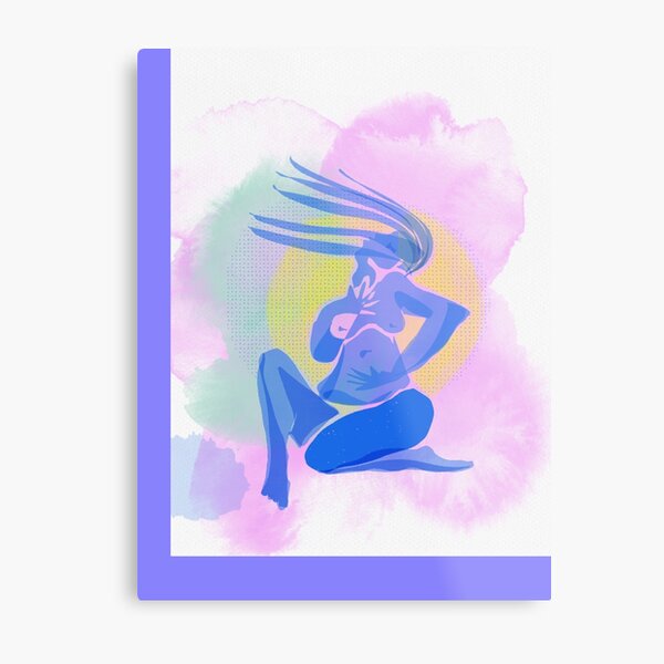 Wind in her Hair Metal Print