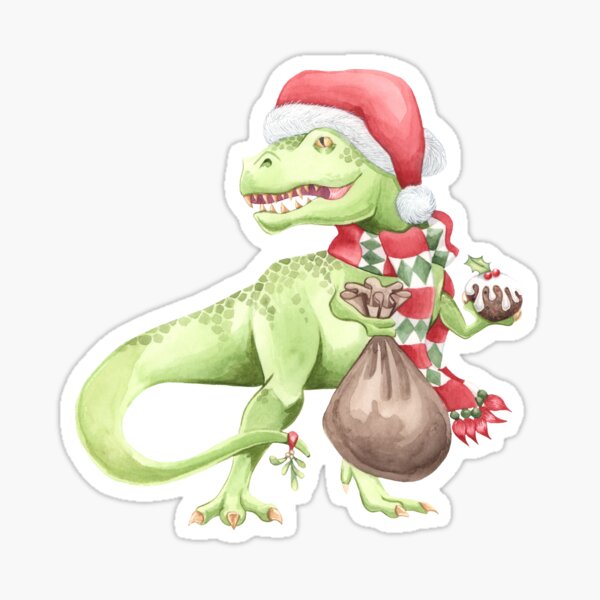 Christmas Dinosaur T-Rex Sticker