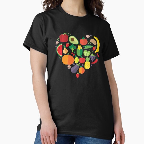 Item preview, Fruit and Vegetable Heart Vegetarian Love designed and sold by JLShirts.