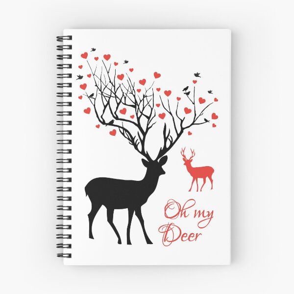 Item preview, Oh my deer, stag with red hearts, design for Valentine's day, Christmas designed and sold by beakraus.