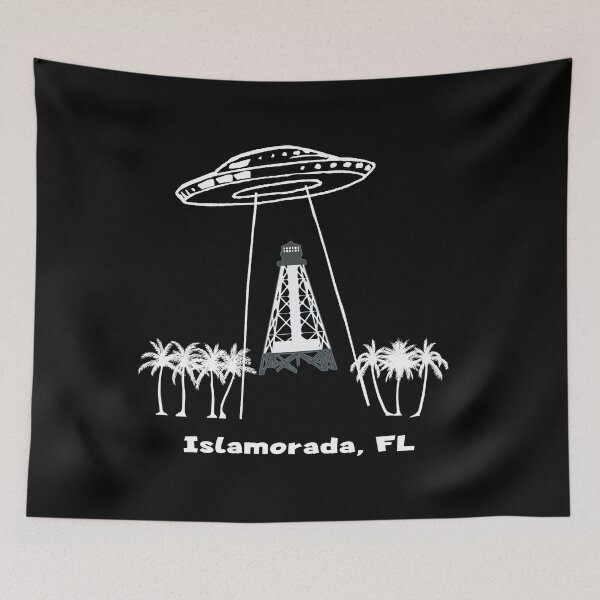 Item preview, Islamorada Florida UFO Lighthouse Abduction Palm Trees designed and sold by KoolMoDee.