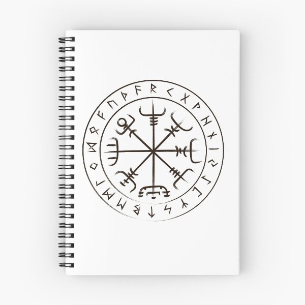 Item preview, Black Vegvisir Sign Viking's Wayfinder Islandic Magical Stave designed and sold by Isolde Gravieraine.