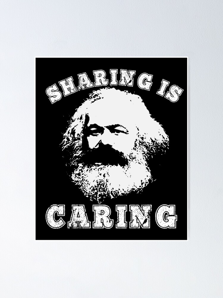 Varsity Style Socialism Karl Marx Sharing Is Caring T-Shirt Varsity Style Socialism Karl Marx Sharing Is Caring T-Shirt