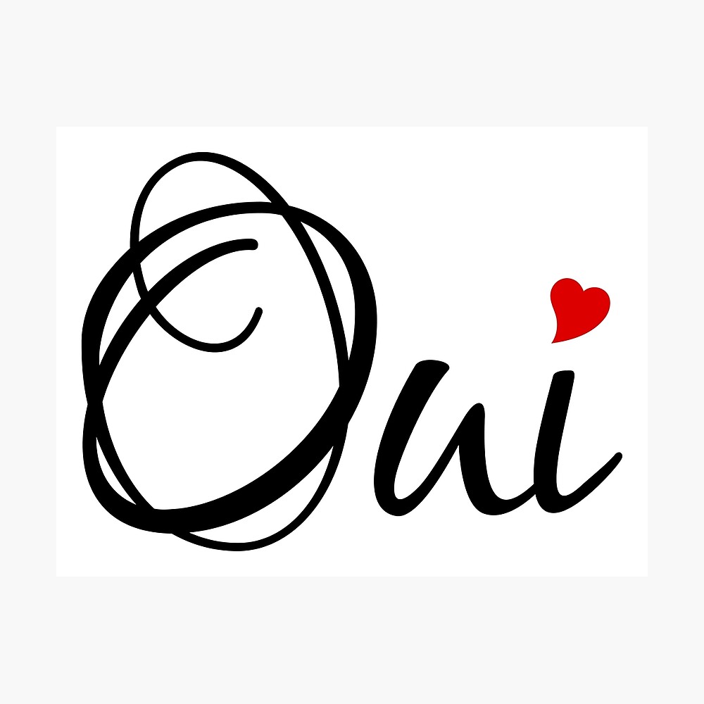 Oui, yes, French word art with red heart" Art Board Print for Sale by  beakraus | Redbubble