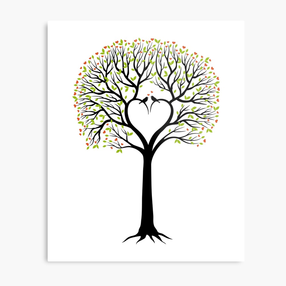 heart shaped tree drawing