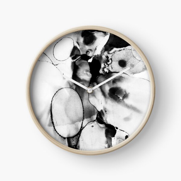 Black And White Abstract Clock