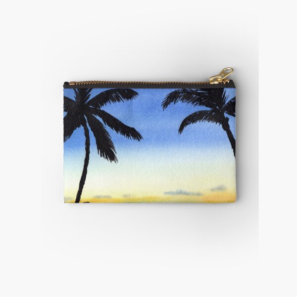 Item preview, Blue Sunset Ocean scene with Palm Trees designed and sold by Sandra Connelly.