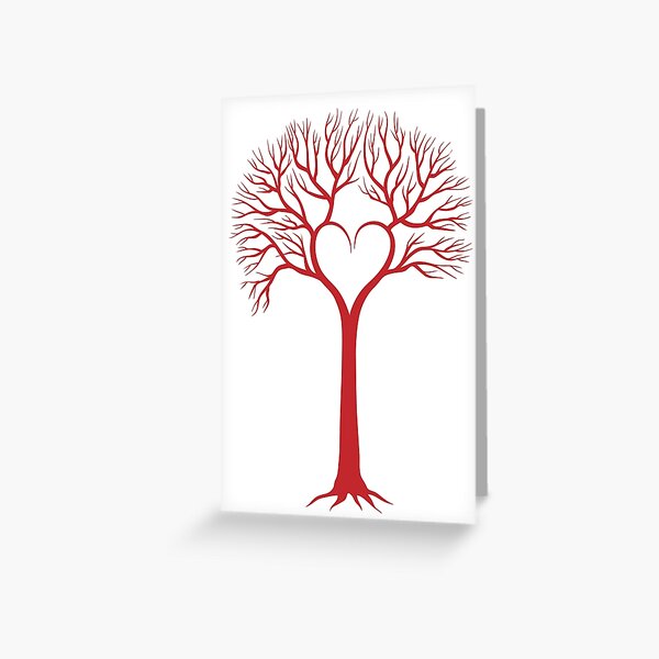 red love tree with heart branches Greeting Card
