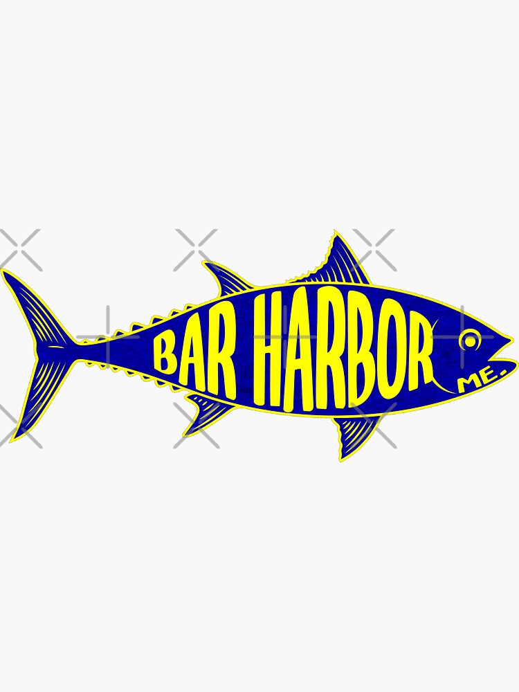 "Bar Harbor Maine Fishing Tuna Fish" Sticker for Sale by TravelTime