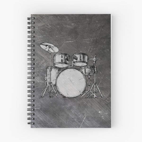 Item preview, JUST DRUM - grey on  scratched background - digital paint by Iona Art Digital designed and sold by IonaArtDigital.