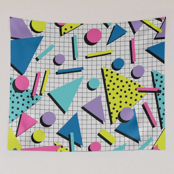 Item preview, Totally Tubular! Retro 80s Memphis Style Inspired Geometric Print designed and sold by Pink Pineapple Works.
