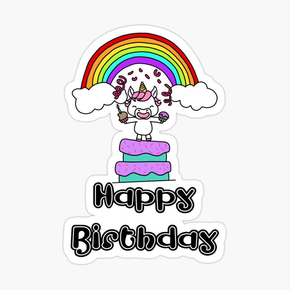 Einhorn Regenbogen Geburtstagswunsche Grusskarte Von Tristahx Redbubble