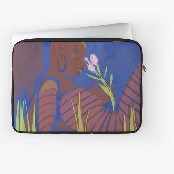 Spring Stripes and Tulips Laptop Sleeve