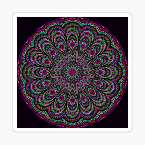 Glowing Peacock Feathers ~ Green Sticker