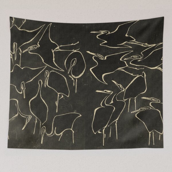 Item preview, Katsushika Hokusai, Egrets from quick lessons in simplified drawing designed and sold by ValentinaHramov.