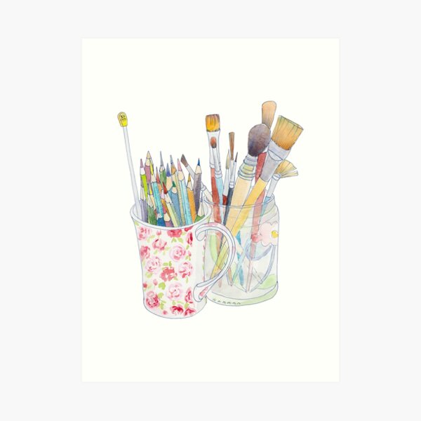 Art Tools: pencils and brushes Art Print