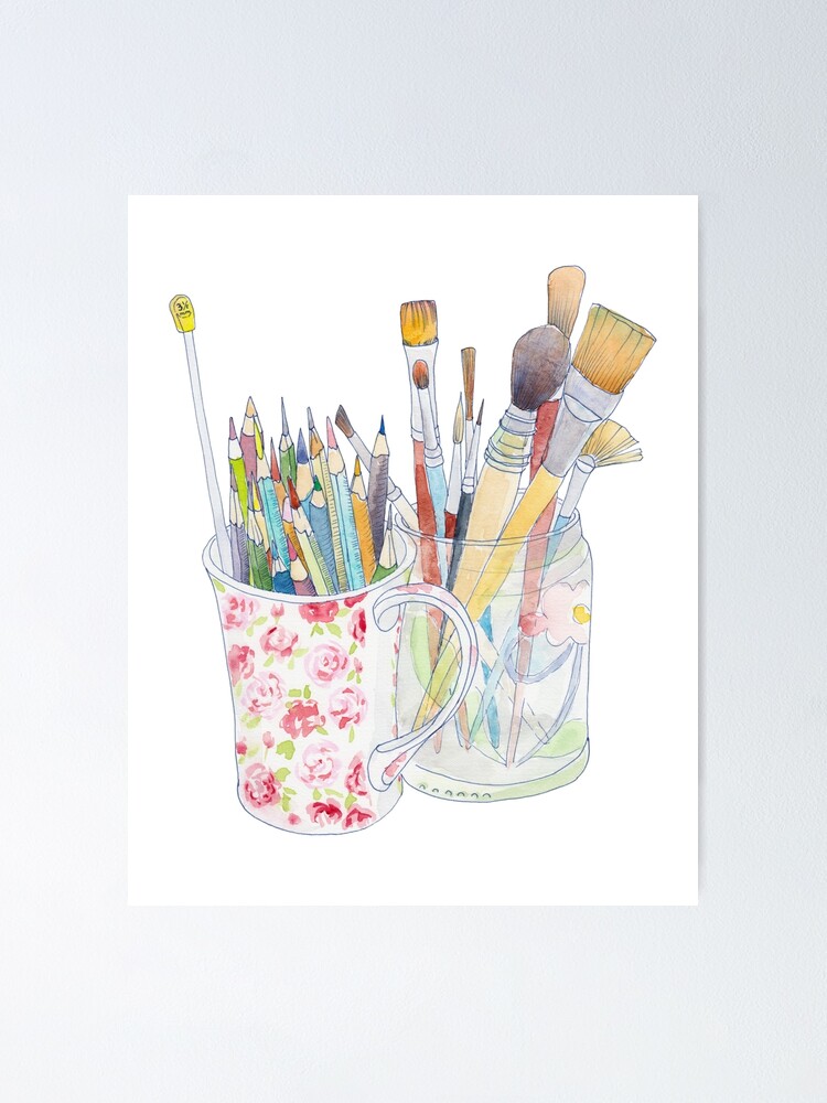 Paint brushes - No background Sticker for Sale by LeighsDesigns