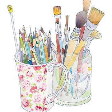 Artwork thumbnail, Art Tools: pencils and brushes by Zoya Makarova