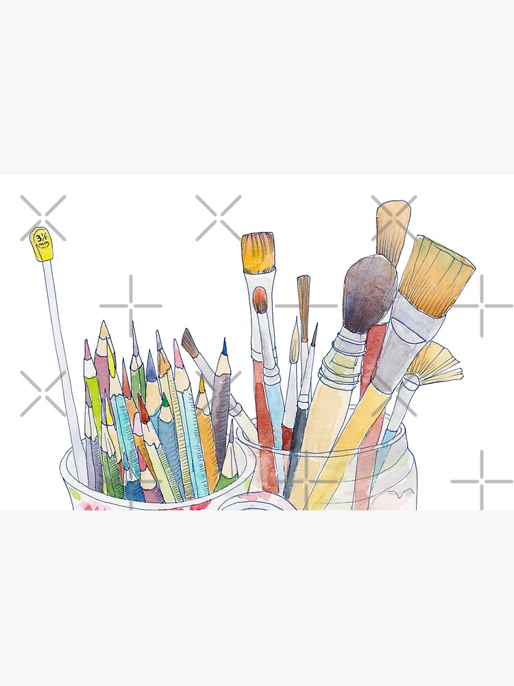 Art Tools: pencils and brushes by zoyamakarova