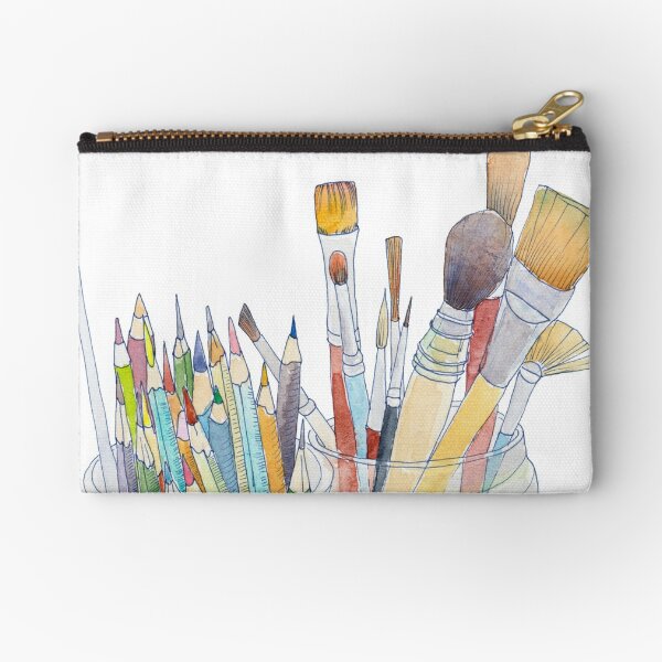 Art Tools: pencils and brushes Zipper Pouch